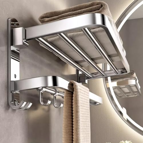 ANNBKA 50cm Wall-Mounted Towel Holder with 304 Stainless Steel Bars
