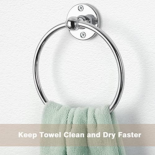 ETELI 3-Piece Stainless Steel Towel Ring Set with Toilet Paper Holder