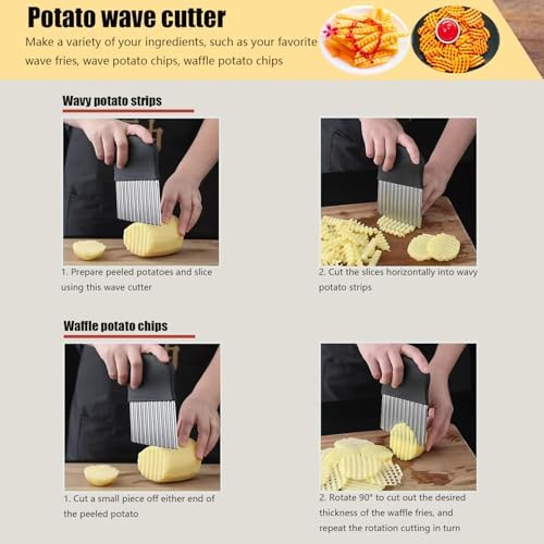 SOAZTAUM 3-Piece Crinkle Cutter Set with Brush