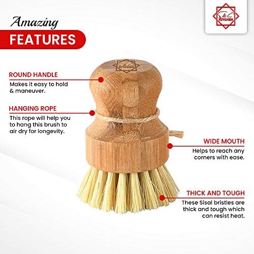 S C Bamboo Scrub Brush Set of 3