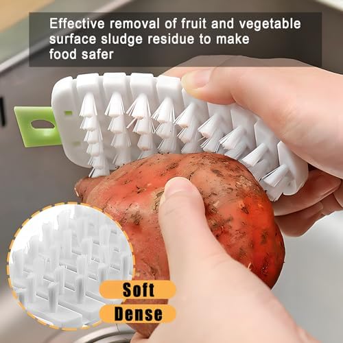 Qiifaiikooii Vegetable Brush 2 Pcs Bendable Cleaning Brush