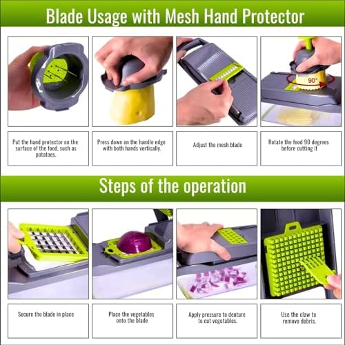 Quick Sync 16-in-1 Vegetable Chopper with 8 Blades and Safety Gloves