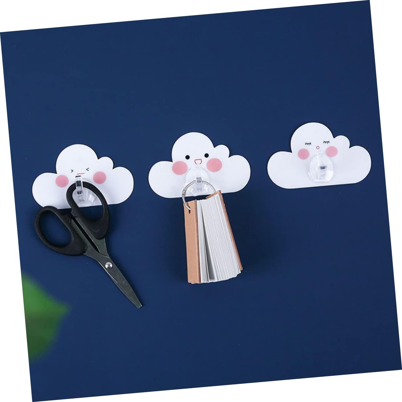 12pcs Cloud Shape Adhesive Wall Hooks for Coats Towels