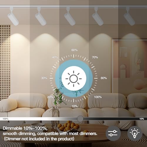 5CCT LED Track Lighting Heads 12W Dimmable 4-Pack