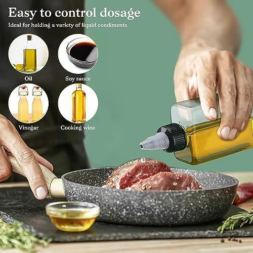 Yaomiao 50 Pcs 34 Oz Clear Oil Squeeze Bottles with Twist Top