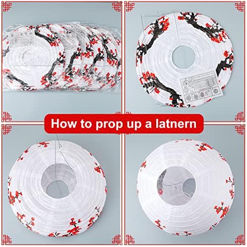 Mudder 20-Piece Chinese Japanese Paper Lantern Set