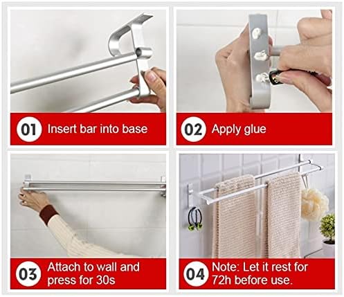 TYZK Shower Shelf Towel Rack Aluminum Wall Mounted