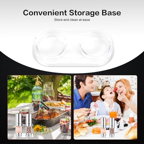 Advanfam Electric Pepper Salt Grinder Set with LED Light