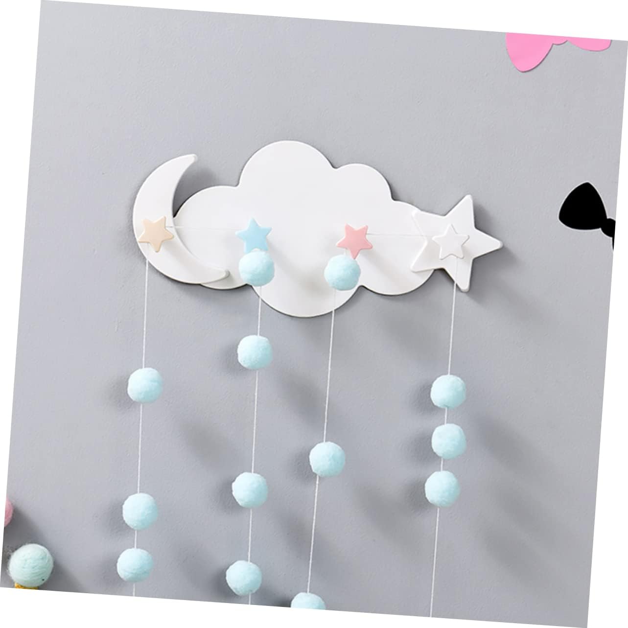 Healifty Adhesive Wall Hooks 2pcs Cloud Moon Star Design