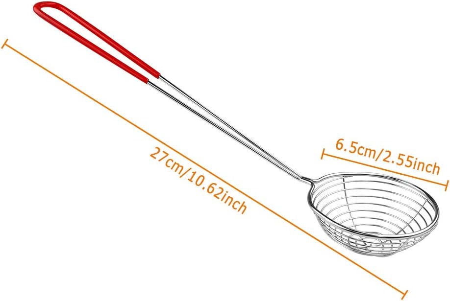 Heqishun 8-Piece Stainless Steel Skimmer Colander with Long Handle