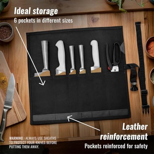 Under NY Sky Knife Roll Case - 6 Slots - Black 1