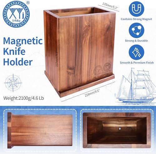 XYJ Magnetic Knife Block Holder Double Side Storage 1