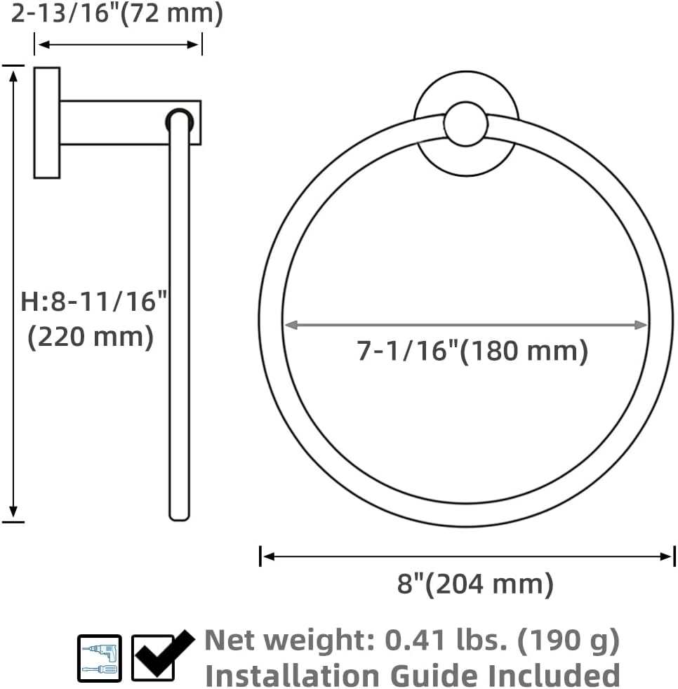 APLusee Brushed Gold Towel Ring for Bathroom Wall 1