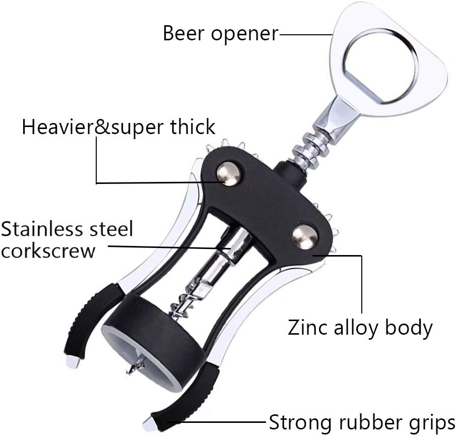 Foho Wing Corkscrew Wine Opener - Black