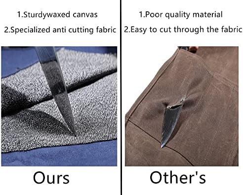 Denifiter Knife Roll Case with 5 Pockets - Durable Waxed Canvas