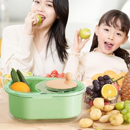 Portable Fruit Scrubber with Lid - Quick Washing Bowl