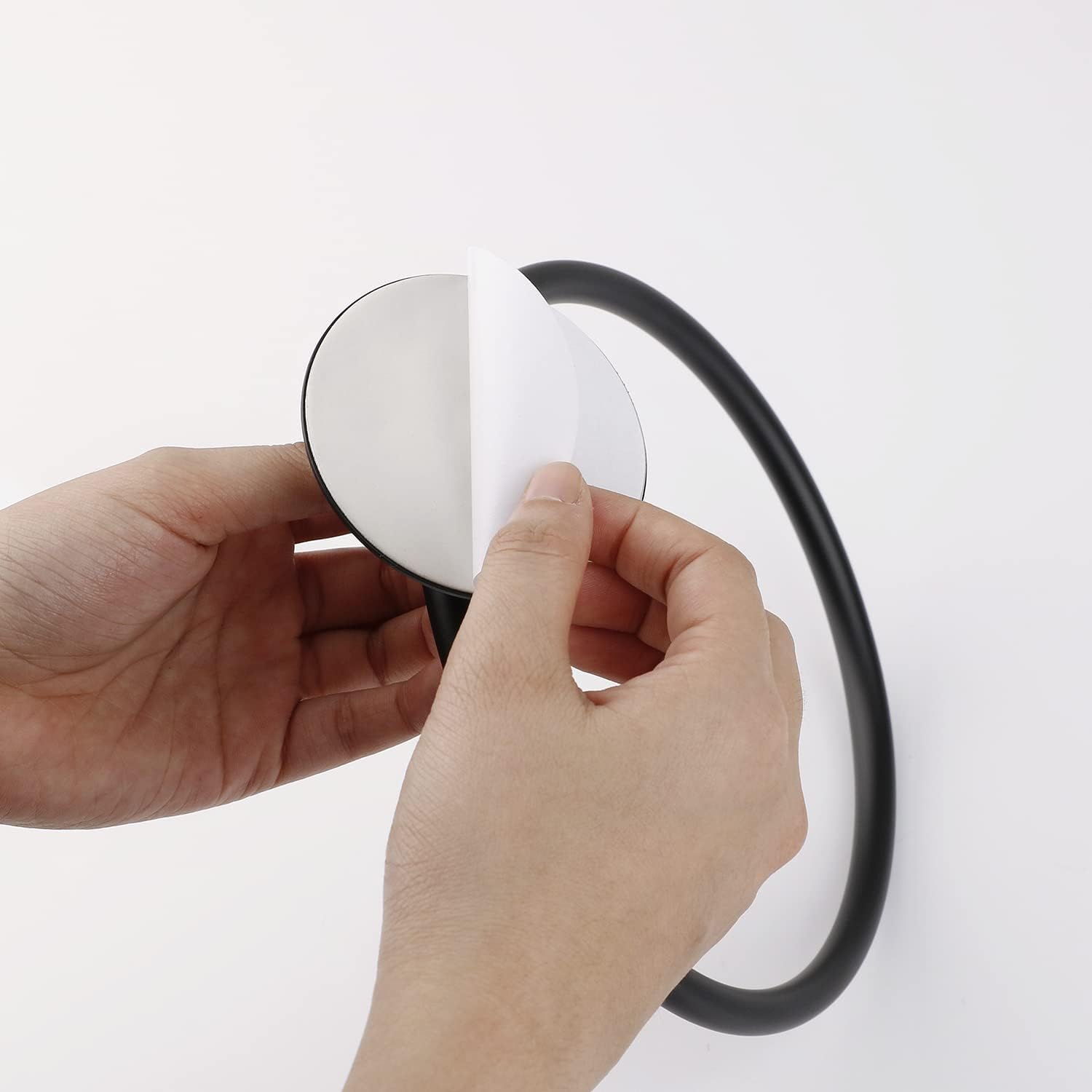 DIUDIU CAT Matte Black Towel Ring No Drilling
