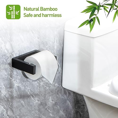 PYINRUOLI Bamboo Toilet Paper Holder Black