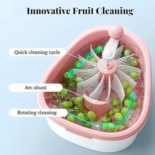 OKAYOASIS Fruit Cleaner Spinner with Lid and Brush