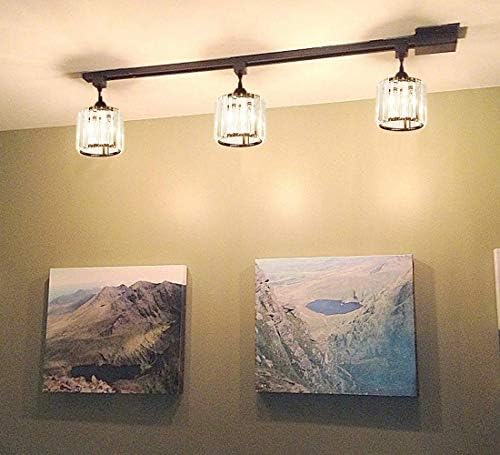Kiven 3-Lights Track Lighting Pendant Dimmable Industrial Mini Glam Crystal