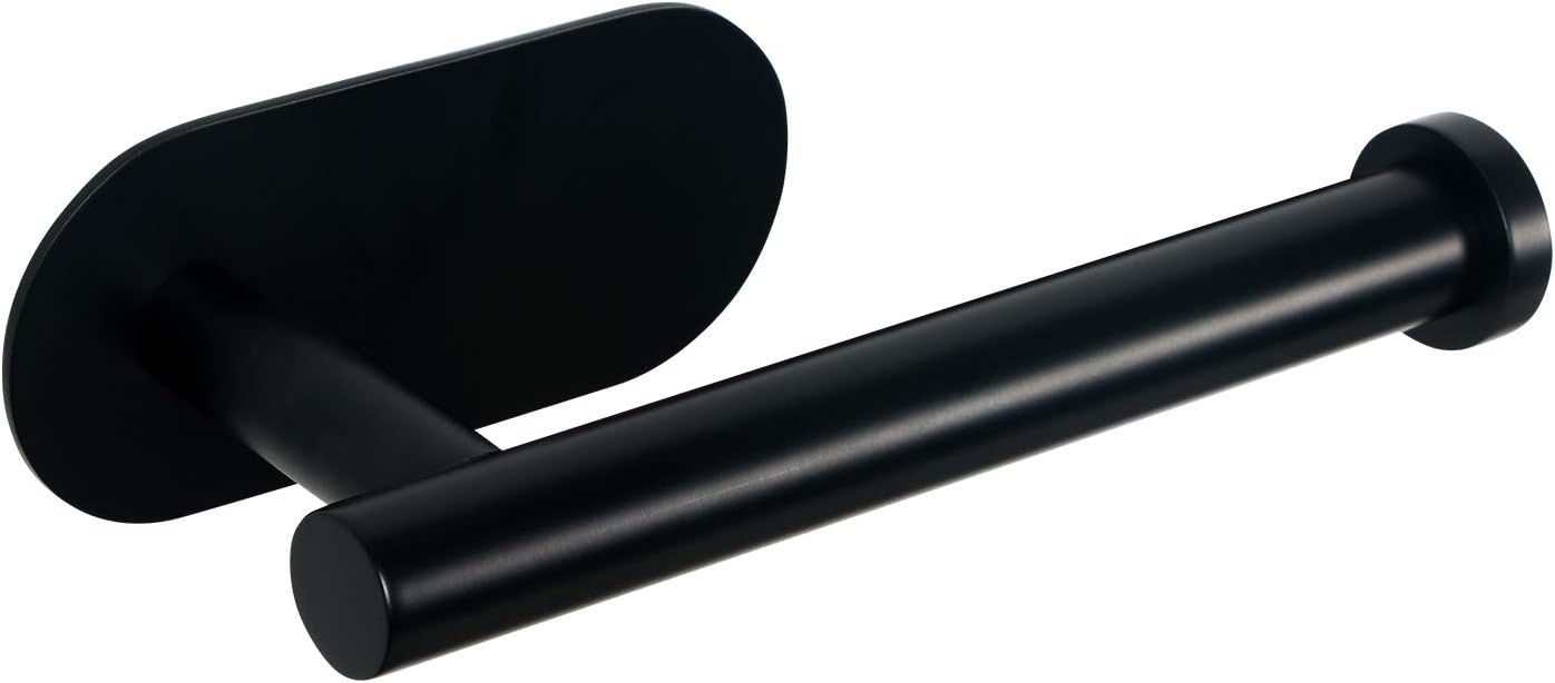 HouseAid Self Adhesive Toilet Paper Holder Matte Black 1