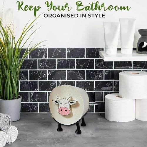 YAMSLAM Cow Toilet Paper Holder Free Standing Storage