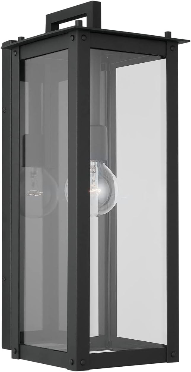 Capital Lighting 934612BK Wall Lantern with 100W Light 21 H x 8 W