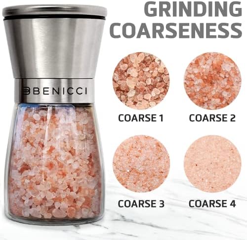 Benicci Salt and Pepper Grinder Set of 2 - Adjustable Coarseness