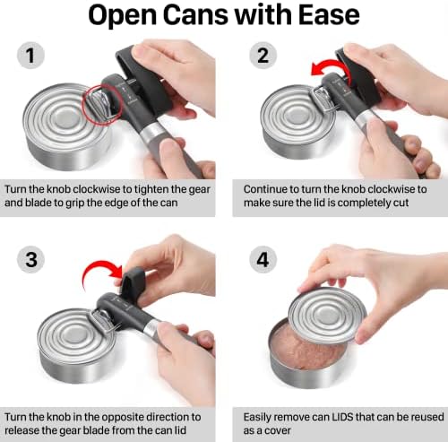 Beneno Smooth Edge Manual Can Opener with Durable Blade