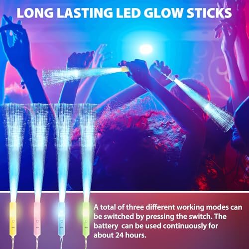 28 Pcs Fiber Optic Glow Wand Light Up Toy for Parties