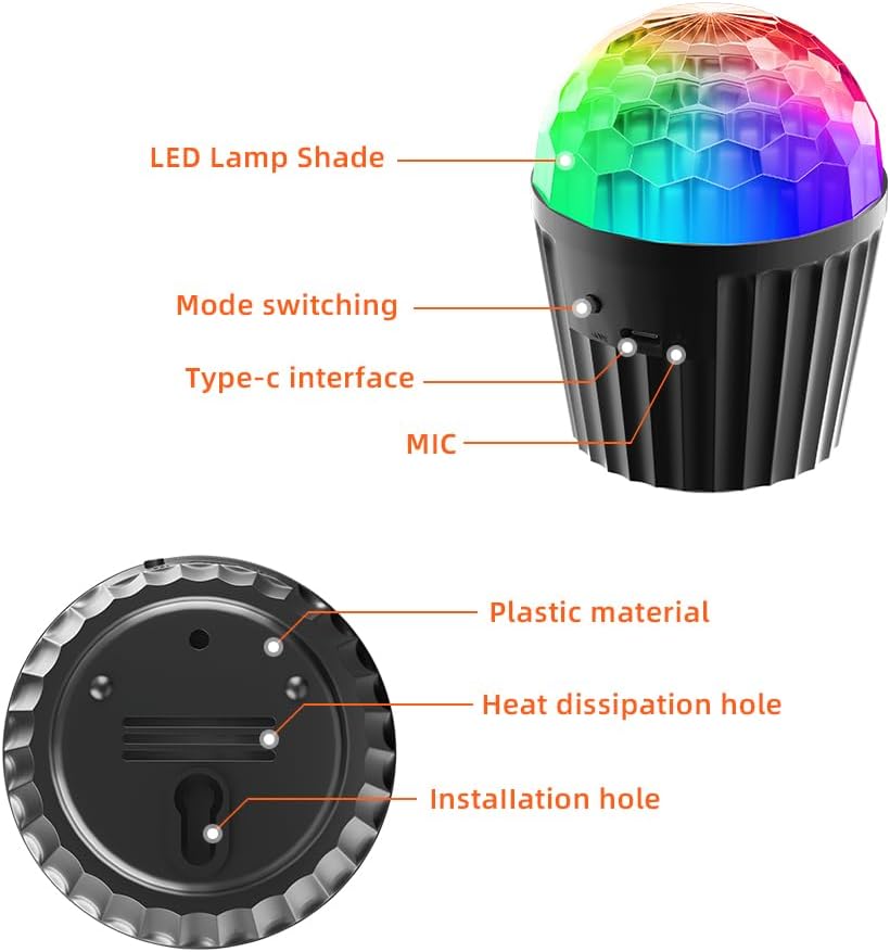 Yiixuyo Disco Ball Light with Sound Control