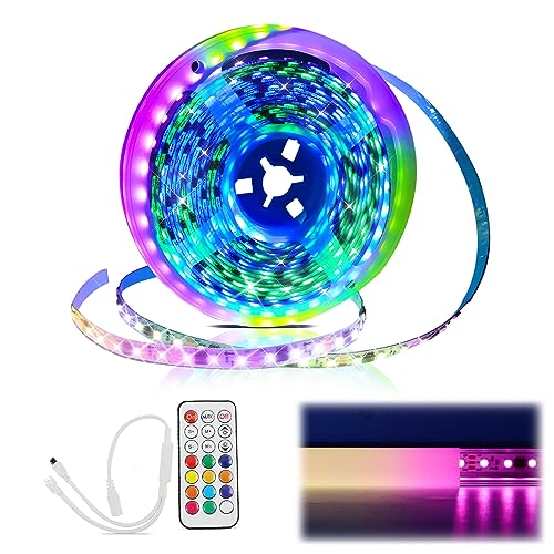 Muzata 164FT RGB LED Strip Light with Milky White Diffuser Cover