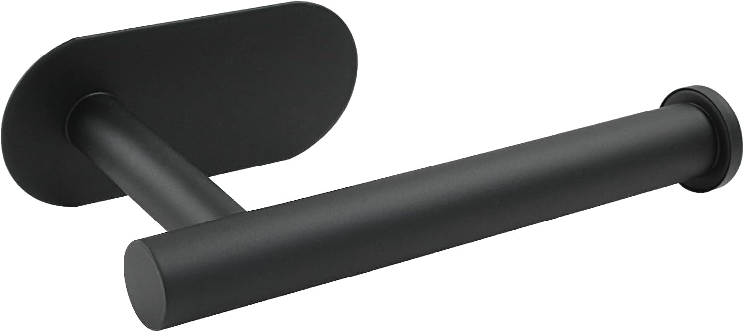 Stainless Steel Self Adhesive Toilet Paper Holder Black