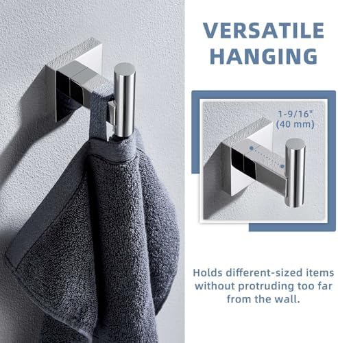 Suyar Modern Robe Hook with Chrome Finish