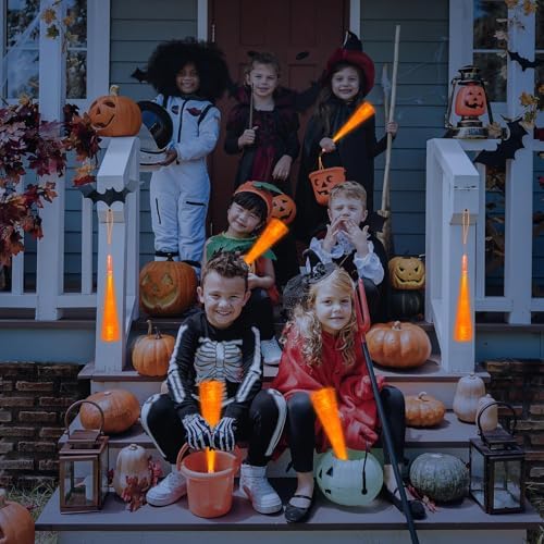 48 PCS Orange Glow Fiber Wands LED Light Wands