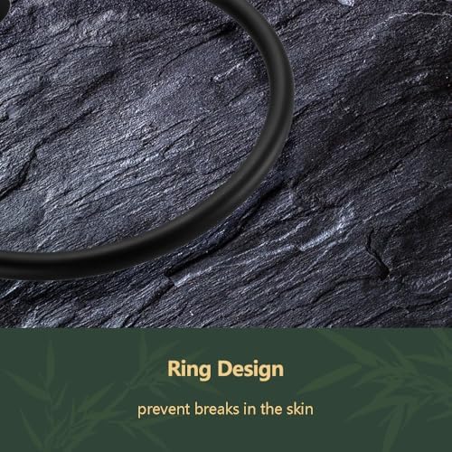 2 Pcs Bamboo Towel Holder Matte Black 304 Stainless Steel