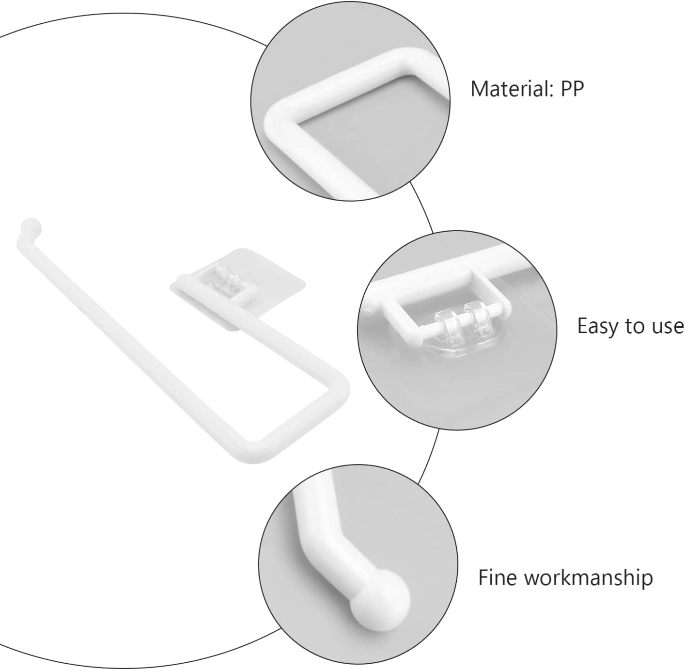 HOUDERCO 1pc No Screw Wall-Mounted Toilet Paper Holder