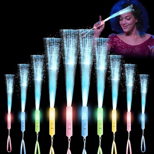 28 Pcs Fiber Optic Glow Wand Light Up Toy for Parties