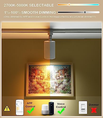 Cloudy Bay 3 Pack 11W Smart WiFi LED Track Light Heads