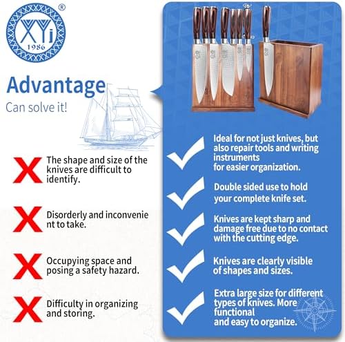 XYJ Magnetic Knife Block Holder Double Side Storage 1