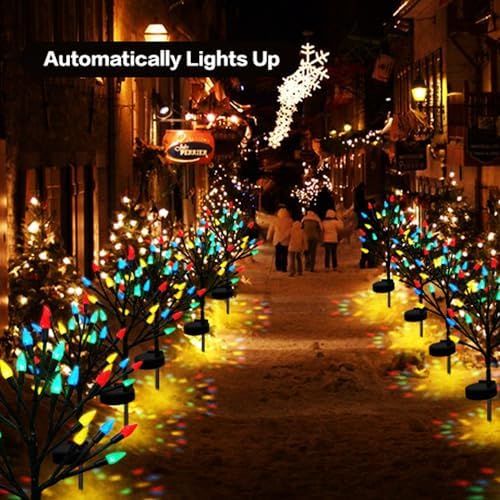 BeHiller Solar Strawberry Tree Lights 2PACK 40LED Outdoor Decor