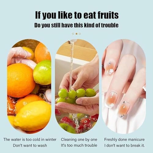 Fruit Cleaner Spinner with Lid and Brush 720-Degree Cleaning Durable ABS Material