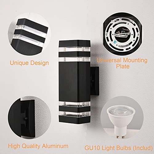 DASTOR Modern Aluminum Wall Light Black Outdoor Sconce 1