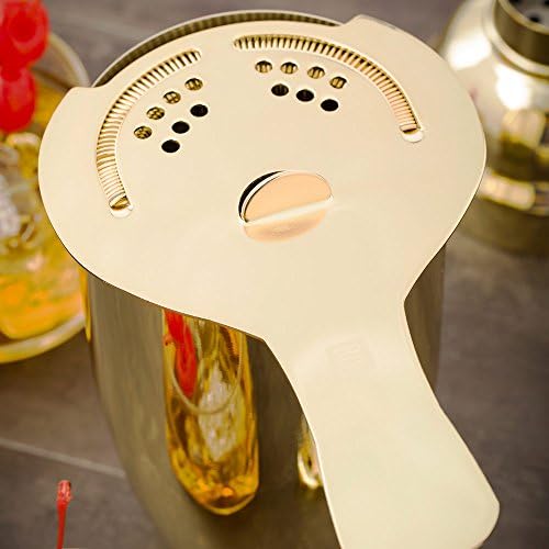 Restaurantware Bar Lux Cocktail Strainer - 6x375 Inch Gold Plated Stainless Steel