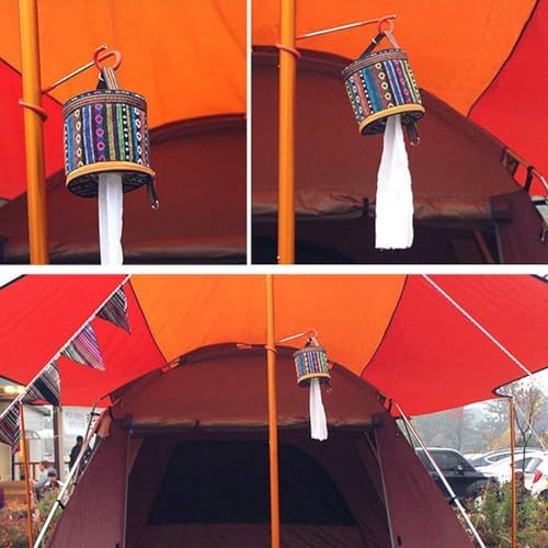 Round Tissue Box Roll Holder with Hook for Camping