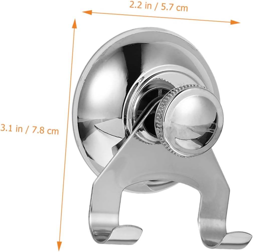Parliky Stainless Steel Suction Cup Shower Hooks Bathroom Organizer
