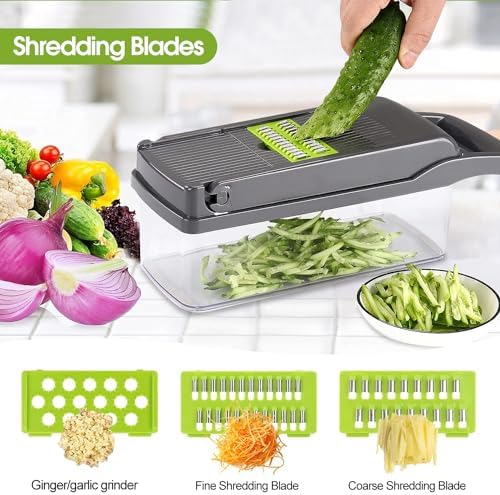 Zividodo 13 in 1 Vegetable Chopper With 8 Blades