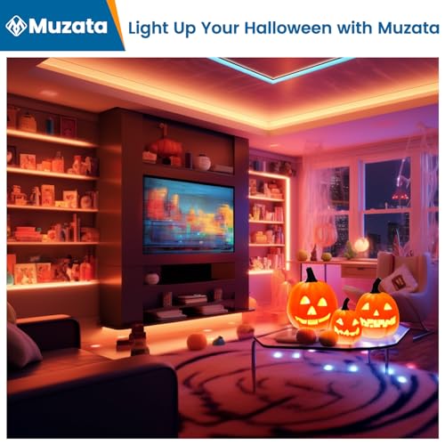 Muzata 164FT RGB LED Strip Light with Milky White Diffuser Cover
