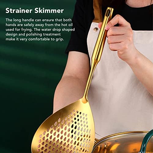 Cryfokt Gold Skimmer Ladle with Long Handle