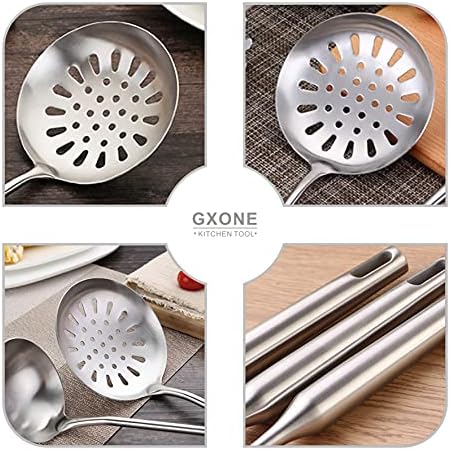 GXONE 304 Stainless Steel Skimmer Slotted Spoon with Hollow Handle 151Inch